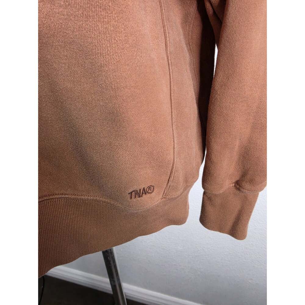 Aritzia TNA Cozy fleece Boyfriend Sweater SZ XS Crewneck Brown Sweatfleece - Picture 4 of 11